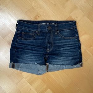 American Eagle High Rise Dark Wash Shorts
